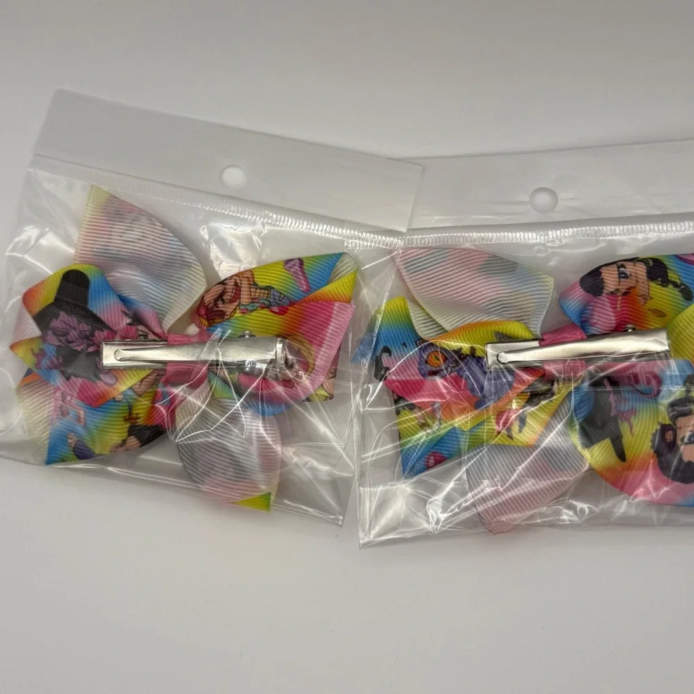 Kids Cartoon‎ Character Hair Bows Tie Clip Set 2 Pcs